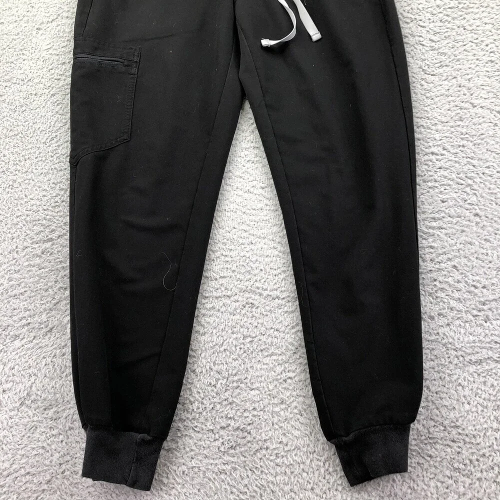 FIGS Scrub Pants Womens Small Black Technical Collection Jogger Cargo Pockets